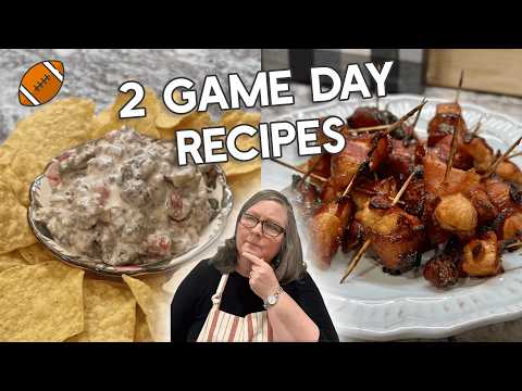 Quick GAME DAY Food Recipes: Creamy Sausage Dip & Bacon-Wrapped Chicken Bites