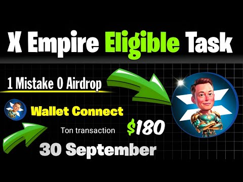 X Empire Airdrop Eligible Task Process Live | important task ton transaction wallet connect