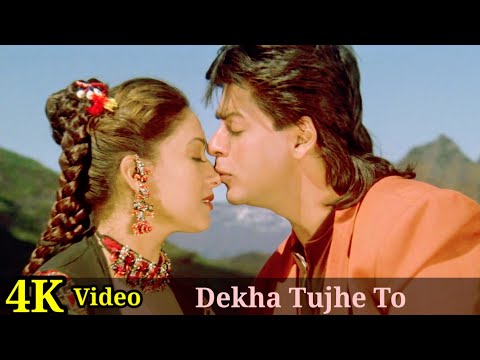 Dekha Tujhe To 4K Video Song | Koyla | Shah Rukh Khan, Madhuri Dixit, Kumar Sanu HD