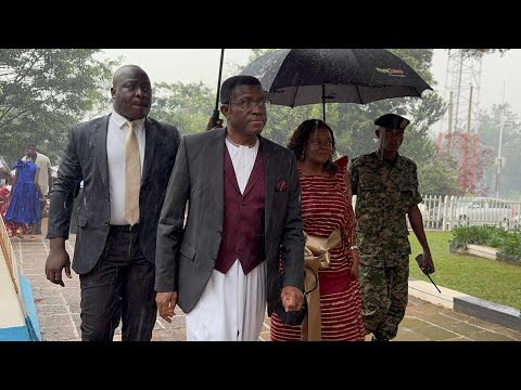 Katikkiro Charles Peter Mayiga & Wife Arrives at Lubaga Cathedral for Christmas