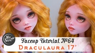 Faceup Tutorial №64 Tall Draculaura 17'' OOAK Monster High Custom doll repaint by WillStore