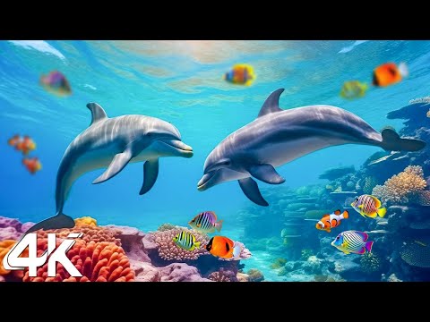 Ocean 4K - Sea Animals for Relaxation, Beautiful Coral Reef Fish in Aquarium, 4K Video Ultra HD