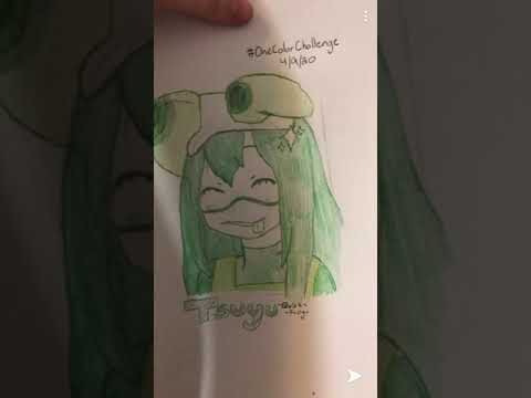 Drawing Tsuyu! #OneColorChallenge