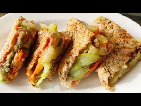 Veg Club Sandwich| Veg Sandwich | 5 minute veg sandwich