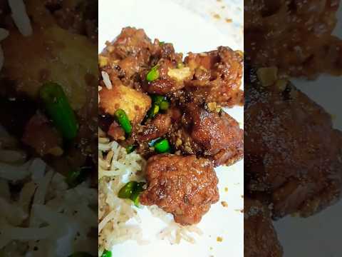 Veg Fried Rice & Dry Chilli Chicken🍲🧆🤤 #youtubeshorts #chineesefood #delicious #chicken #viralvideo