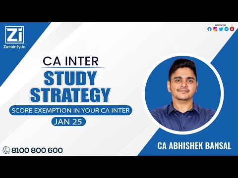 CA Inter Study Strategy | Jan 25 | Score exemption in your CA Inter | CA Abhishek Bansal