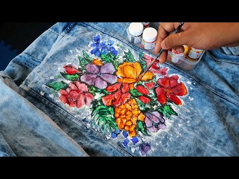 DIY Denim Jacket Floral 🌺🌹