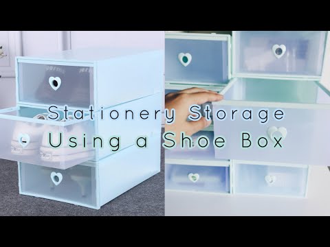 Shoe Box Drawer Shopee untuk Stationery Organizer! | Skippyskittle Craftroom Make over #1