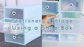 Shoe Box Drawer Shopee untuk Stationery Organizer! | Skippyskittle Craftroom Make over #1