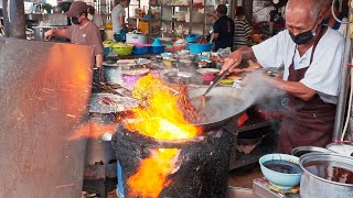 Amazing Wok Skill Master！ Shrimp Fried Noodles with Pork and Lard / 最強阿伯熱炒！ 炭燒豬油渣炒麵, 豬肉蝦仁炒麵