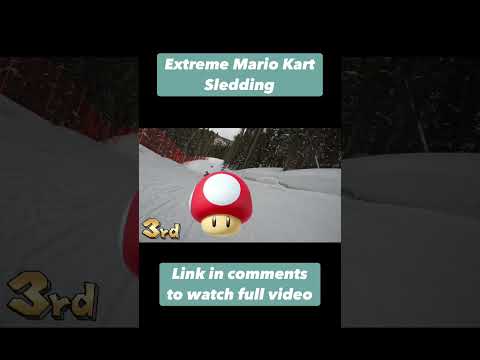 Extreme Mario Kart Sledding In Real Life #shorts