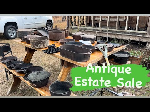 Shopping for Antiques & Vintage Treasures at this Estate Sale to resale picking cast iron video vlog