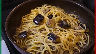 Eggplant Early Ragout Pasta【linguine con melanzane in bianco】