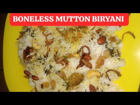 బోన్ లెస్ మటన్ బిర్యానీ 🤩BONELESS MUTTON BIRYANI#viralfood#trending#mutton #muttonbiryani #boneless