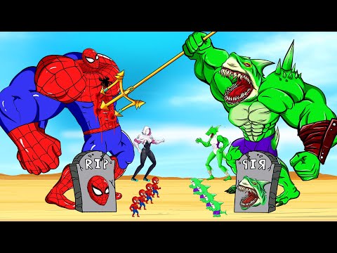 Rescue FAMILY SHARK HULK vs FAMILY SPIDERMAN V2 : Who Is The King Of Super Heroes ? - FUNNY