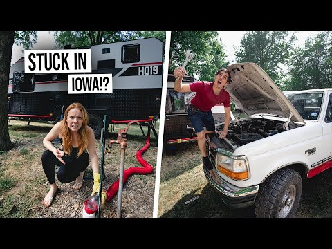 We’re Stranded in Iowa! - More RV Problems And a Broke Down Truck 😱