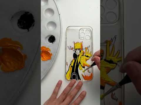 Cover Smartphone Naruto kurama mode  - Glass Painting #shorts