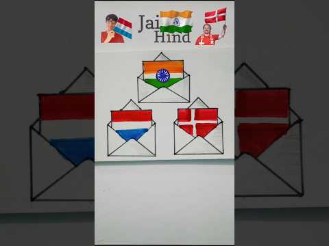 Denmark 🇩🇰 India 🇮🇳 And Luxembourg 🇱🇺 Flag Drawing | #shorts #drawing