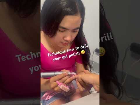 TECHNIQUE HOW TO DRILLER YOUR GEL POLISH ISHES VERY SKILLED GIRL #share #manicure #viral #fun