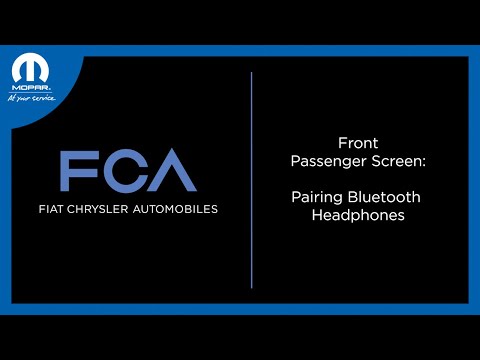 Front Passenger Screen – Pairing Bluetooth Headphones | 2024 FCA Vehicles