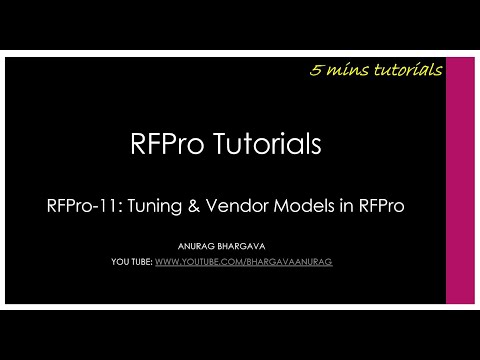 RFPro-11: Tuning and Vendor Models in RFPro