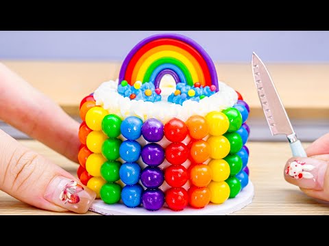 How to Make Beautiful Miniature Colorful Cake 🌈 Tasty Miniature Rainbow Cake Decorating Ideas