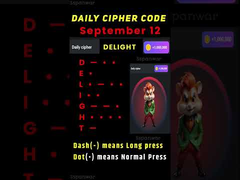 Daily cipher hamster kombat today | 12 September hamster kombat daily cipher combo | 5 million coins