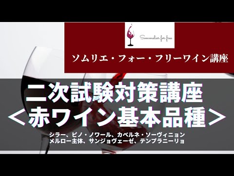 赤ワイン基本品種 解説 【2023年 Sommelier for free ワイン講座】