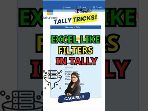 Excel like filters in Tally Prime #shorts