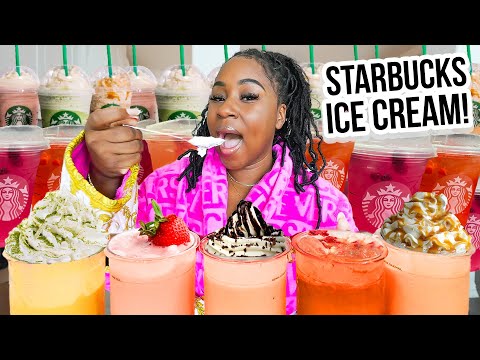 Turning STARBUCKS Drinks Into ICE CREAM