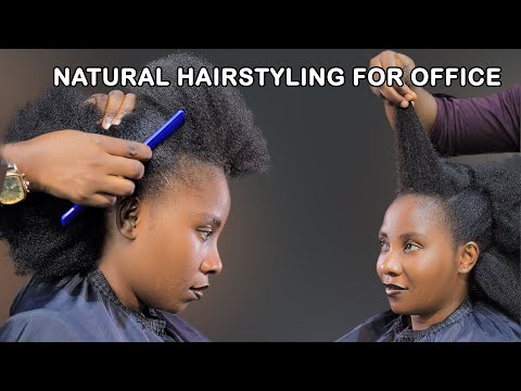 Quick & Simple Office Natural HairStyling 2Weeks Lasting. 4C Hair Tutorial