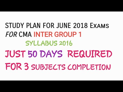 Study plan for cma inter grp 1