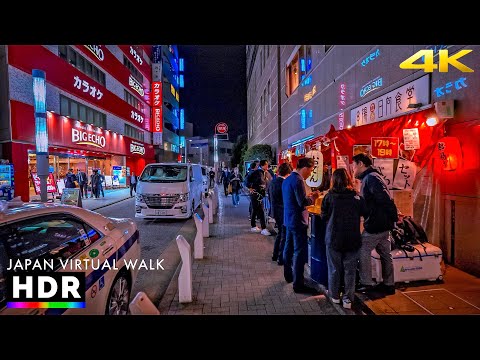 Japan - Tokyo Shinagawa Night Walk • 4K HDR