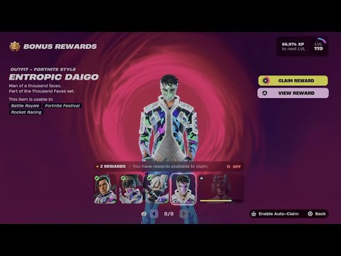 How to Unlock Entropic Daigo in Fortnite | Battle Pass Bonus Rewards Page 8