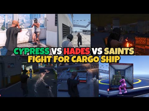 CYPRESS vs HADES vs SAINTS Fight During Cargo SHIP | MULTIPOV | NOPIXEL 4.0 GTA RP