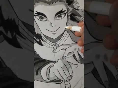 Drawing Kyojuro Rengoku | Demon Slayer infinity train | #shorts #demonslayer