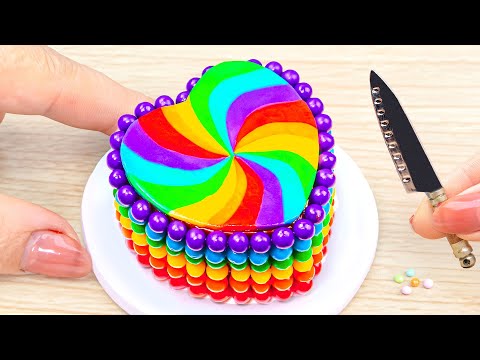 Miniature Cake Decorating ideas with Chocolate | Amazing Chocolate Heart Cake Colorful Recipe