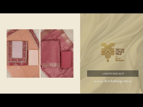 Chanderi Cotton Unstitched Suit | Banarasi Tissue Unstitched Suit