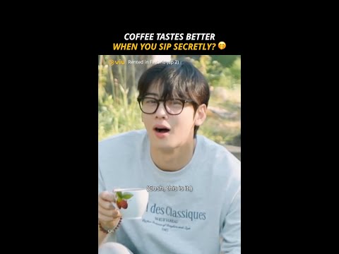 #ChaEunWoo is on his own mission to secretly take a sip of coffee  in #RentedinFinland. 😂