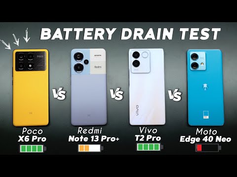 Poco X6 Pro vs Redmi Note 13 Pro Plus vs Vivo T2 Pro vs Moto Edge 40 Neo Battery Drain Test!