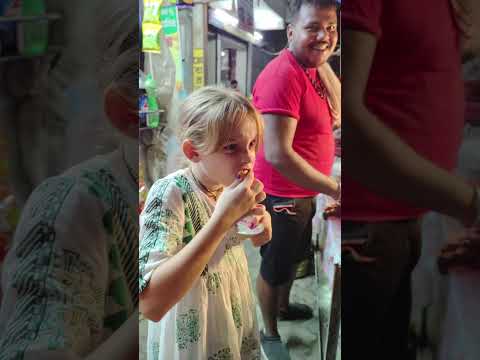 Eating Pani Puri in Mayapur West Bengal