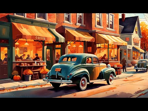 Fall Coffee Shop Ambience / Vintage Oldies Music -1 Hour