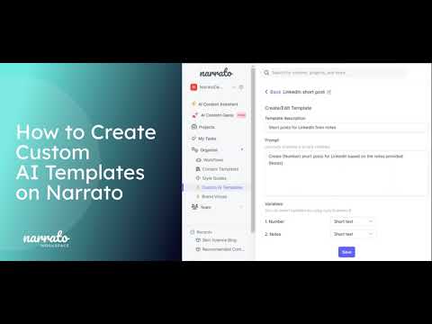 How to Create Custom AI Templates on Narrato