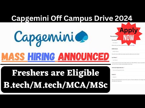 Latest Capgemini Job Updates 2024 | Capgemini Recruitment 2024 | Jobs For Freshers |