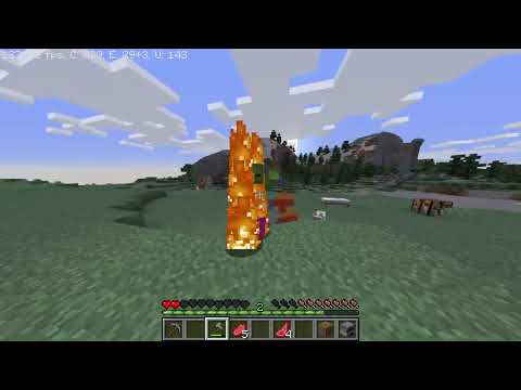 playing minecraft survival with my friend who is only there for like a minute