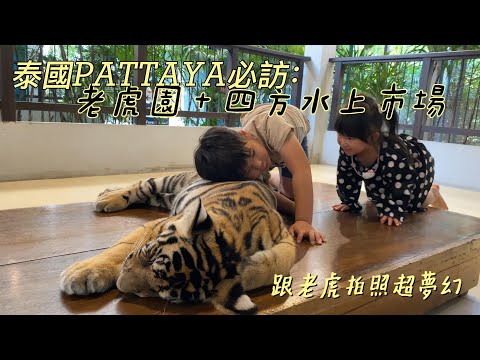 芭達雅Pattaya｜老虎園 Tiger Park＋四方水上市場｜園區不大跟老虎拍照好好玩😆