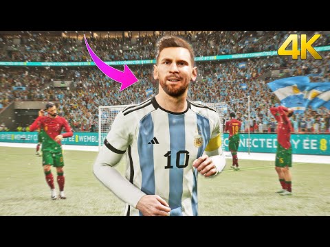 eFootball 2024 - Argentina vs Portugal 🔥 ULTRA GRAPHICS - Snow Gameplay 4K | Fujimarupes