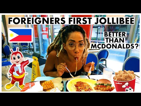 Our first time in the Philippines 🇵🇭 Foreigners' first time trying Jollibee!