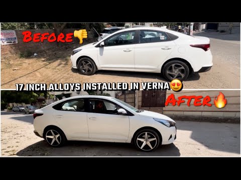 Installed 17 inch alloys in verna 2022 🔥|| price and all details