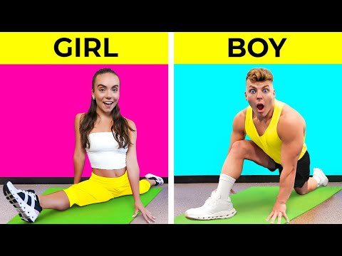 GIRL vs BOY Gymnastics Competition